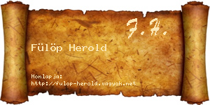 Fülöp Herold névjegykártya